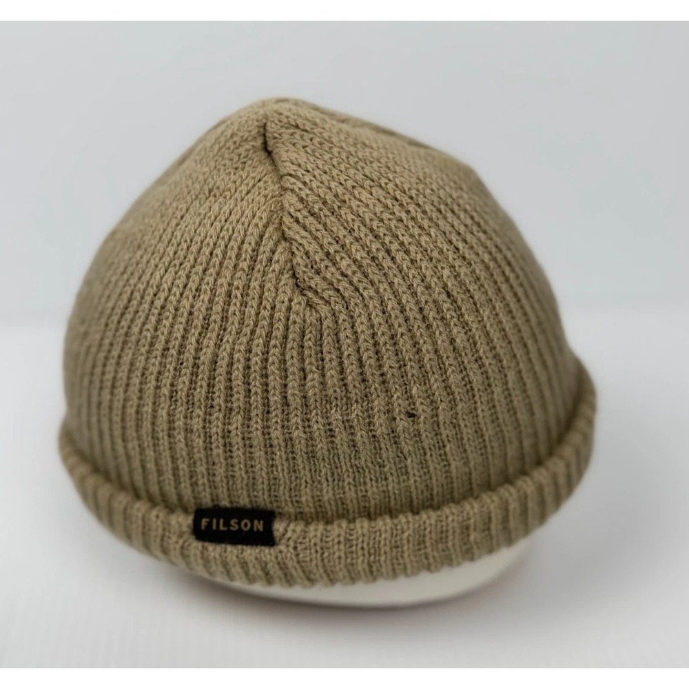 Filson Watch Cap Beanie Sawdust 100 Percent Wool Made in USA One Size